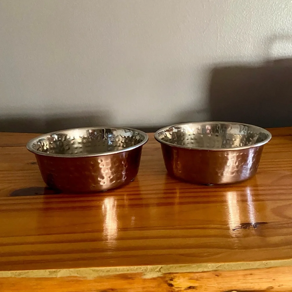 Hammered Copper Finish Bowls, Size Small 16oz